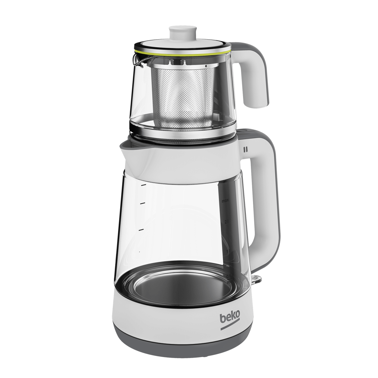 Beko CM 5964 Floral Beyaz 1900 W Cam Demlikli Çay Makinesi