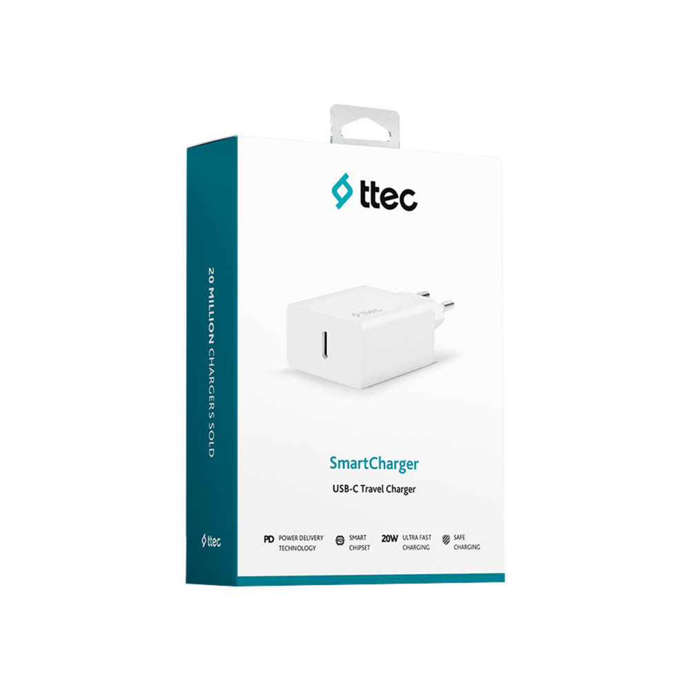 Ttec SmartCharger 2SCS22B 20 W PD Type-C Seyahat Hızlı Şarj Aleti